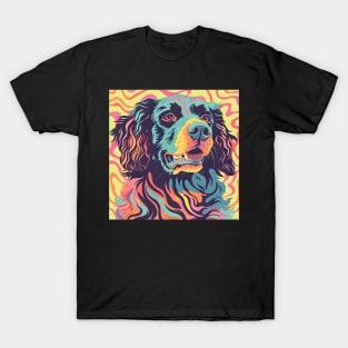 70s Curly-coated Retriever Vibes: Pastel Pup Parade T-Shirt